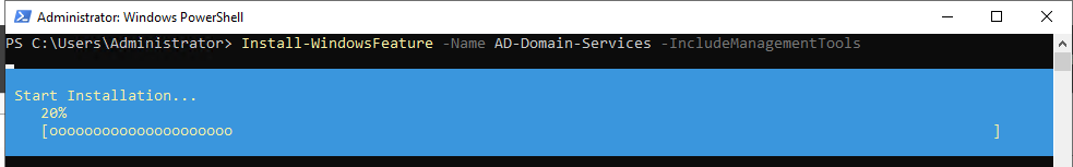 PowerShell running Install-WindowsFeature for AD-Domain-Services