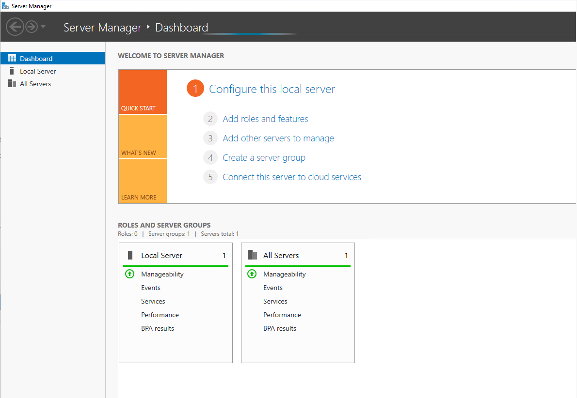 Windows Server Manager dashboard visible after RDP login to STARK-TOWER